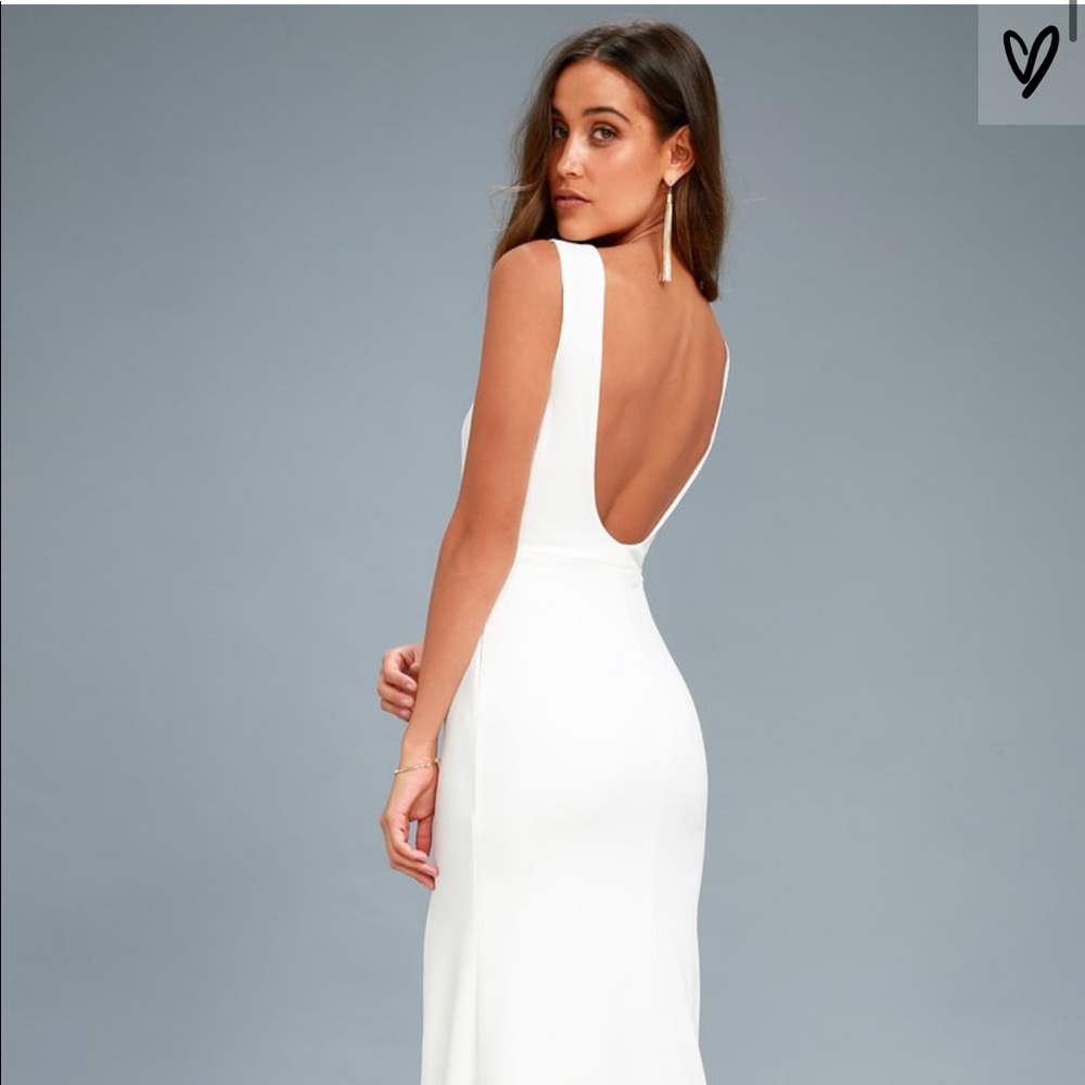 Lulus Cherish You White Backless Maxi Dress